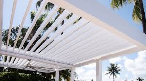 A Pergola With Motorized Louvered Roof