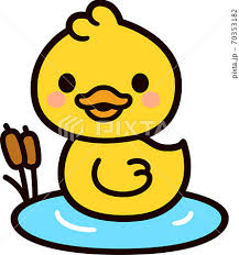 cute cartoon little duck stock