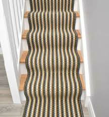 gold and grey stair runner stairway