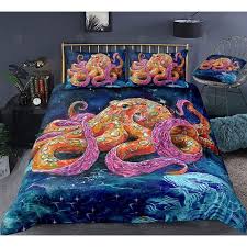 octopus drawing pattern bedding set