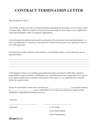 contract termination letter template