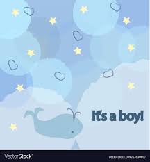 Baby Boy Birth Announcement Baby Shower Vector Image On Vectorstock
