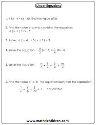 Linear Equations Math For Children