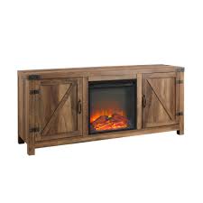 rustic oak led electric fireplace