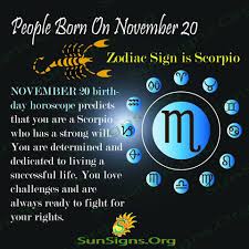 You understand what motivates them. November 20 Birthday Horoscope Personality November 20 Zodiac Birthday Personality Birthday Horoscope