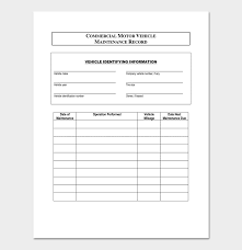 Vehicle Maintenance Schedule Template 10 For Word Excel
