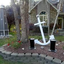 White Metal Anchor Garden Decor