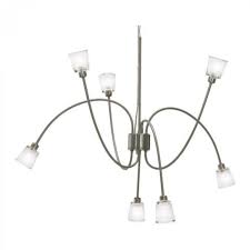 Ikea Kryssbo Chandelier Light Pendant Lamp Glass Nickel Steel Adjustable 7 Arm