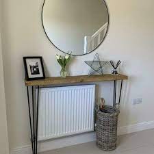 Rustic Wood Console Table With Hairpin