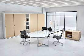 chrome white modern glass desk shown