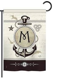 Nautical M Monogram Garden Flag More