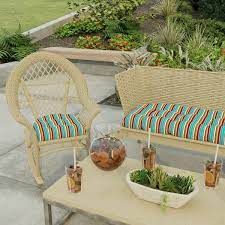 Jordan Manufacturing 18 X 18 In Square Tufted Outdoor Wicker Seat Cushion Set Of 2 Covert Fiesta