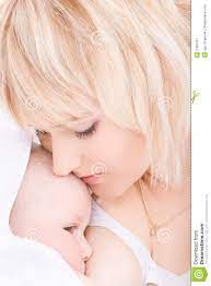 Mother Kiss and Breast Feeding Her Baby Stock Image - Image of chin, kiss:  5329797
