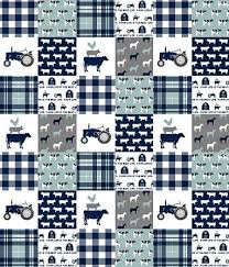 Grey Gray Gender Neutral Baby Quilt Cow