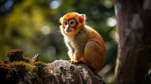cute monkey sitting on a tree branch