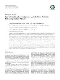 pdf sports nutrition knowledge among