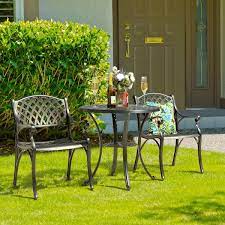 Cast Aluminum Outdoor Patio Bistro Set