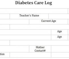 Diabetes Care Log For School Template Haven