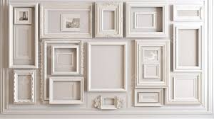 wall with diffe size frames
