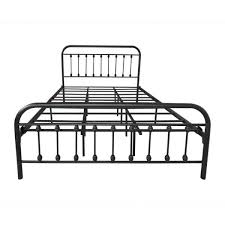 iron bed frame with vintage headboard