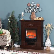 Wooden Brown Electric Fireplaces For