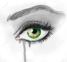 Green eyes crying