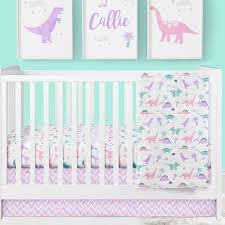 Girl Crib Bedding Dinosaur Nursery Pink