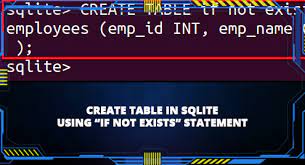 how to create table in sqlite using if
