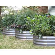 Luxenhome 6ft X 3ft Oval Galvanized Steel Raised Garden Bed Planter Silver