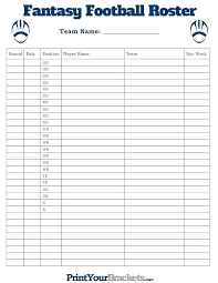Youth Football Roster Template Card Templates For Wordpress