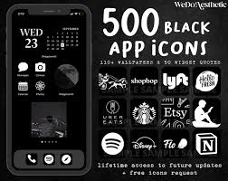 As well, welcome to check new icons and popular icons in … 500 Ios14 Black App Icons Black Aesthetic Minimal App Cover Etsy New Zealand