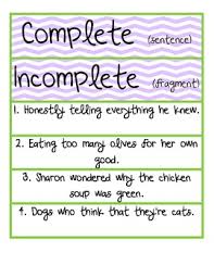 Complete Sentence Vs Fragment Sorting Activity With Recording Sheet