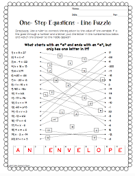 one step equations activity solving