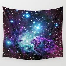 Purple Teal Galaxy Wall Tapestry