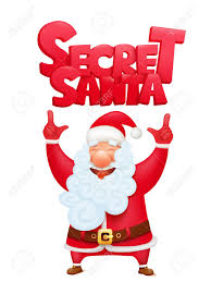 Secret Santa Claus Cartoon Character Invitation Concept Card