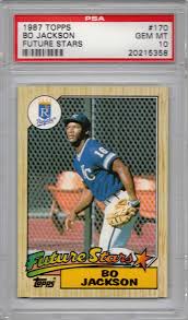 He has some impressive football cards from his playing days as well. Amazon Com 1987 Topps Baseball 170 Bo Jackson Rookie Card Graded Psa 10 Gem Mint Sports Collectibles