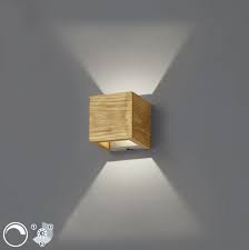 Country Wall Lamp Wood 11 Cm Incl Led