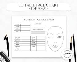 Editable Makeup Artist Face Chart Freelance Makeup Artist Forms