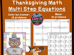 Solving Equations Thanksgiving Turkey