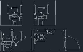 disabled toilet free cad block and