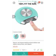 teal baby electric nail clipper file