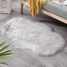 ylhhome shiny fur sheepskin soft carpet