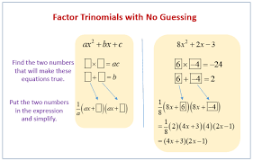 Factor Standard Trinomials For A 1