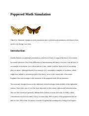What animals eat the peppered moths? Week 10 Lab B Worksheet Peppered Moth Simulation Objective Simulate Changes In Moth Population Due To Pollution And Predation And Observe How Species Course Hero