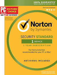 Symantec Norton Security Standard 1 Device 1 Year Subscription Pc Mac Mobile Key Card