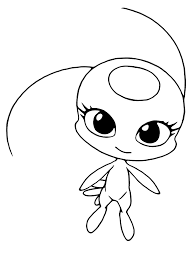 Printable kwami longg coloring page. Miraculous Tales Of Ladybug Cat Noir Tikki The Kwami Of Marinette