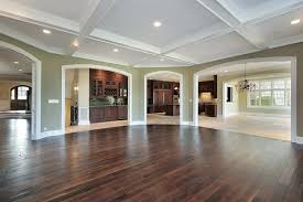 living room with cherry wood flooring