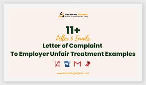 letter of complaint to employer unfair