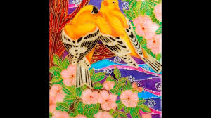 Glass Painting Of Love Birds