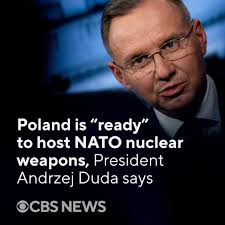 CBS News | Poland is ready to host nuclear arms if NATO decides to deploy  the weapons in the face of Russia reinforcing its armaments in Belarus  and... | Instagram